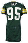 1992 Bryce Paup Green Bay Packers Signed Game Worn Home Jersey (MEARS LOA/JSA)
