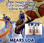 2008 Dwight Howard Team USA Game Worn Adidas Olympic Sneakers (MEARS LOA)