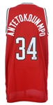2013-16 Giannis Antetokounmpo Milwaukee Bucks Dual Signed Throwback Jersey (Player Hologram/COA)