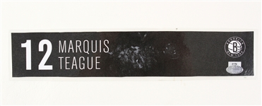 2013-14 Marquis Teague Brooklyn Nets Locker Room Nameplate (MEARS LOA/Steiner)