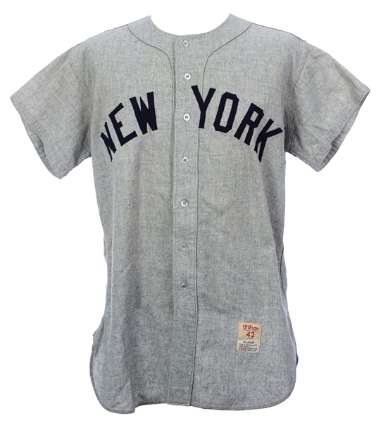 1956 Tommy Byrne New York Yankees Game Worn Road Jersey (MEARS A6) World Series Season