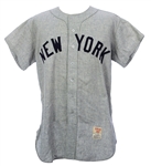 1956 Tommy Byrne New York Yankees Game Worn Road Jersey (MEARS A6) World Series Season