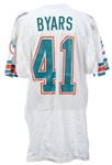 1993 Keith Byars Miami Dolphins Game Worn Road Jersey (MEARS LOA)