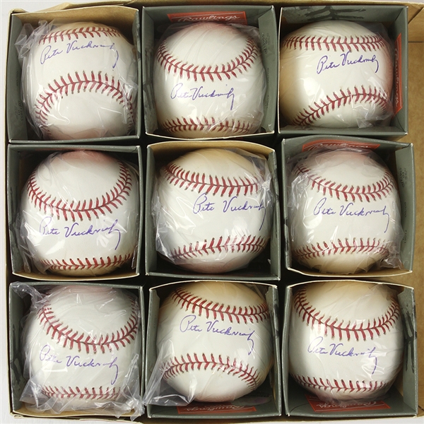 2000s Pete Vuckovich Milwaukee Brewers Signed OML Selig Baseballs - Lot of 9 (MEARS LOA)