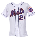 2000 Rickey Henderson New York Mets Signed Game Worn Home Jersey (MEARS A5/Beckett)