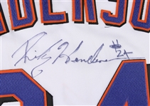 2000 Rickey Henderson New York Mets Signed Game Worn Home Jersey (MEARS A5/Beckett)