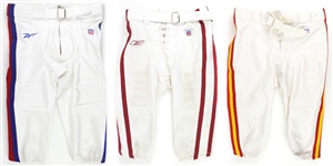 1989-2001 Game Worn Football Uniform Pants - Lot of 3 w/ Kent Graham New York Giants, Kansas City Chiefs & Arizona Cardinals(MEARS LOA)