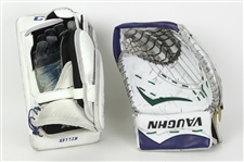 2014-15 Ryan Miller Vancouver Canucks Game Used Goaltenders Glove & Blocking Pad (MEARS LOA)
