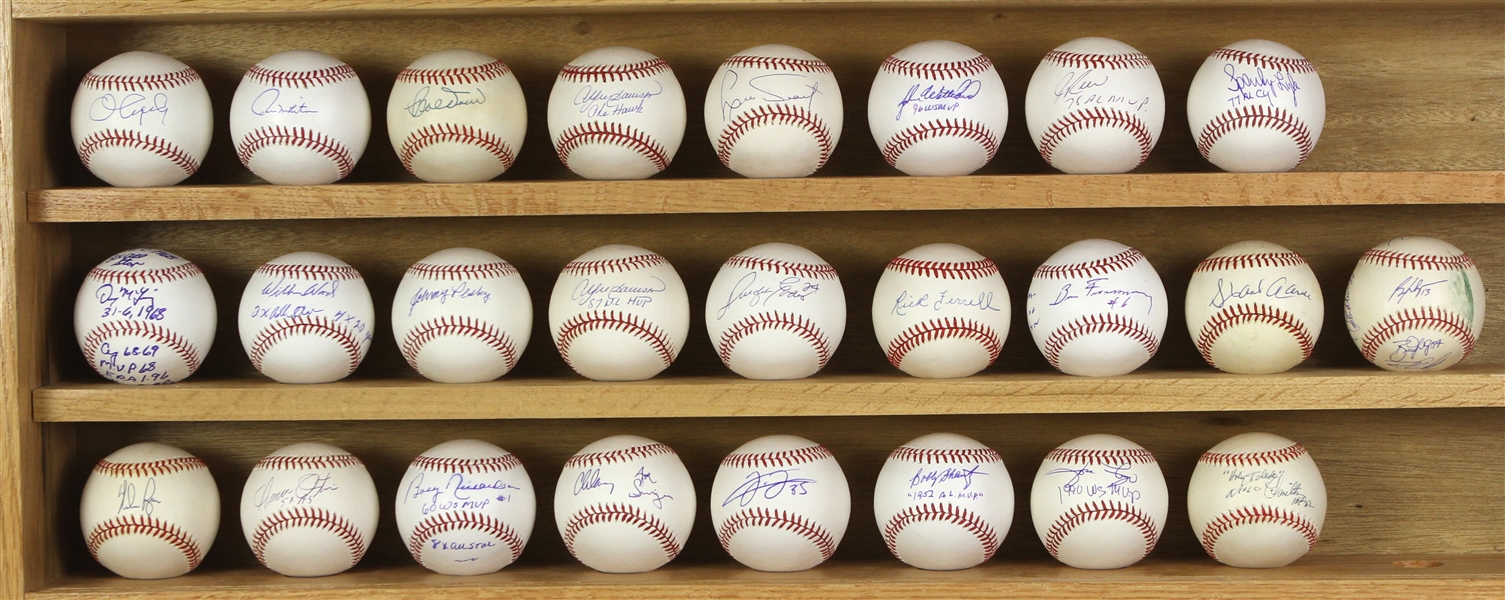 1980s-2000s Signed Baseball Collection - Lot of 25 w/ Hank Aaron, Andre Dawson, Denny McLain, Paul Molitor, Jim Rice, Nolan Ryan, Frank Thomas & More (JSA)