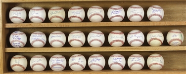 1980s-2000s Signed Baseball Collection - Lot of 25 w/ Hank Aaron, Andre Dawson, Denny McLain, Paul Molitor, Jim Rice, Nolan Ryan, Frank Thomas & More (JSA)