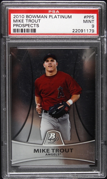 2010 Mike Trout California Angels Bowman #PP5 Card (PSA Mint 9 Slabbed)