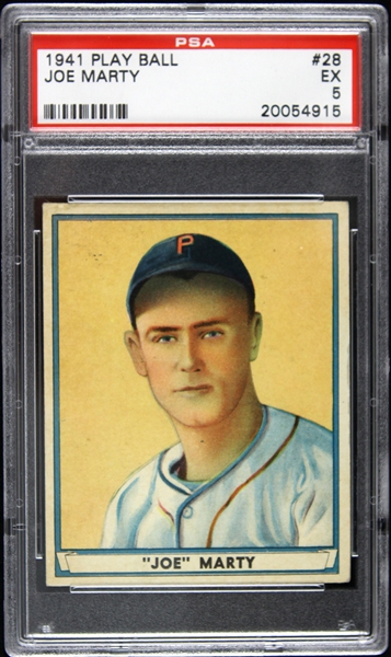 1941 Joe Marty Play Ball #28 Card (PSA 5 EX)