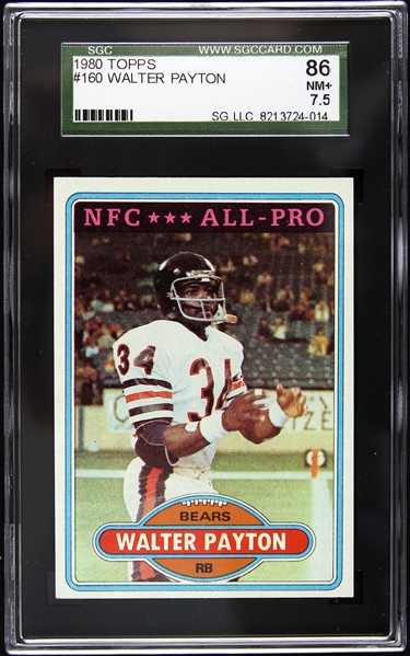 1980 Walter Payton Chicago Bears #160 Card (SGC 86)
