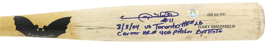 2004 (August 8) Gary Sheffield New York Yankees Signed SamBat Professional Model Game Used HR Bat (MEARS A10/JSA/PSA GU10) Career HR #405 