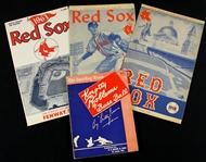 1958, 1960, 1963 Boston Red Sox Program & 1950 Billy Evans Knotty Problems of Baseball Collection (4)