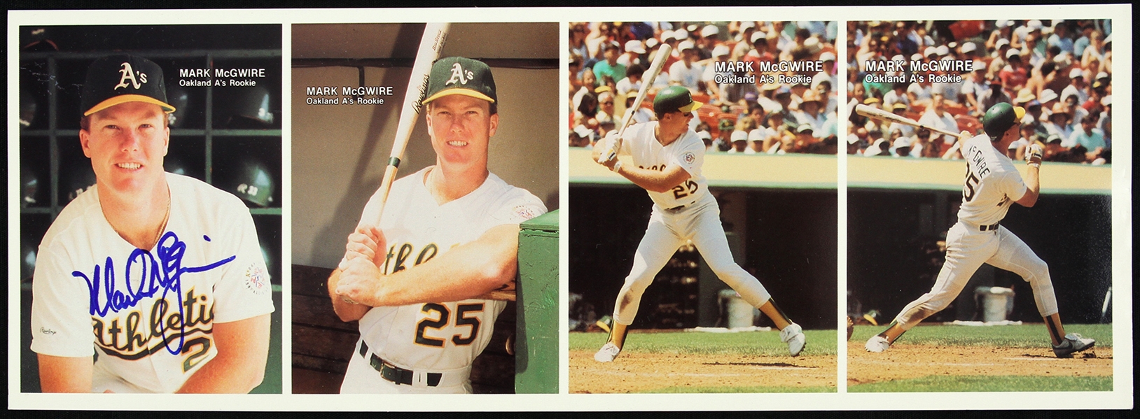 1987 Mark McGwire Oakland A’s Signed Mothers Cookies Signed Uncut Card Panel (JSA)