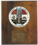 1972 County of Los Angeles 14" x 17" Recognition Plaque Presented to Casey Stengel (MEARS LOA/Family Letter)