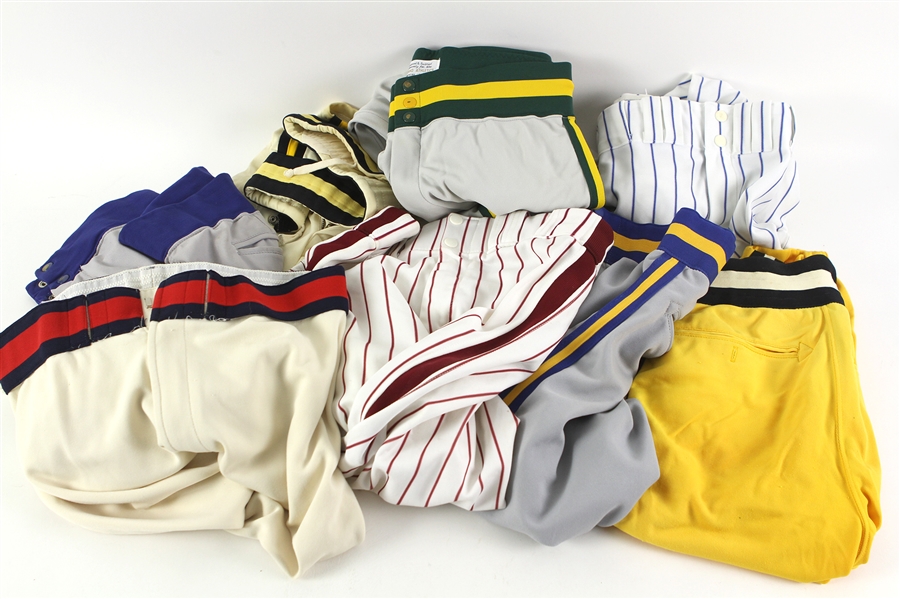 1970s-90s Game Worn Baseball Uniform Pants - Lot of 8 w/ Tony Pena Pittsburgh Pirates, Bill Caudill Oakland Athletics & More (MEARS LOA)