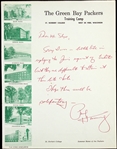1960s Paul Hornung Green Bay Packers Hand Written Training Camp Letter (JSA)