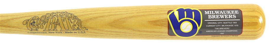 1992 Milwaukee Brewers Cooperstown Bat Company Team Logo Bat