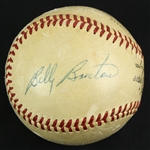 1958 Hank Aaron Bill Bruton Milwaukee Braves Signed ONL Giles County Stadium Game Used Baseball (MEARS LOA/JSA)