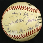 1984 (April 13) Pete Rose Montreal Expos Signed ONL Feeney Game Used Baseball (MEARS LOA/JSA) 4,000th Career Hit Game