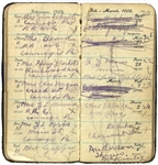 1905 Honus Wagner Pittsburgh Pirates Personal 3”x6” Diary & Date Book (MEARS LOA/JSA) Entirely Written In His Hand
