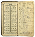 1905 Honus Wagner Pittsburgh Pirates Personal 3”x6” Diary & Date Book (MEARS LOA/JSA) Entirely Written In His Hand