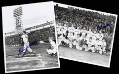 1953 (October 24th) Eddie Mathews Milwaukee Braves Playing for Eddie Lopat’s Nomads in Tokyo Tour of Japan Game Signed 8x10 B&W Photo (JSA)