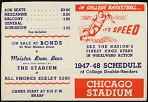 1947-1948 Chicago Stadium College Double Headers 4”x5” Schedule