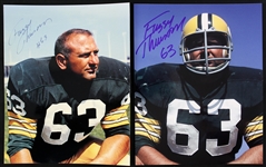 1960s Fuzzy Thurston Green Bay Packers Signed 8x10 Color Photo (lot of 2) (JSA)