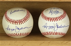 1982-89 Reggie Jackson New York Yankees Signed OAL Macphail/Brown Baseballs - Lot of 2 (JSA)