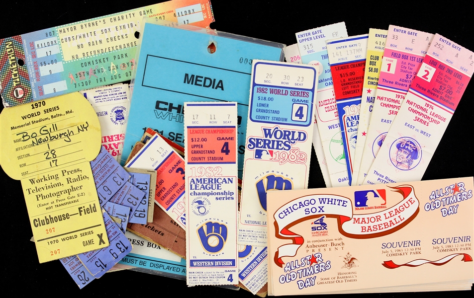 1940-1990s Baseball Ticket & Stub Collection (42 pieces) 