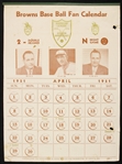 1951 St. Louis Browns Baseball Fan 9”x13” Calendar