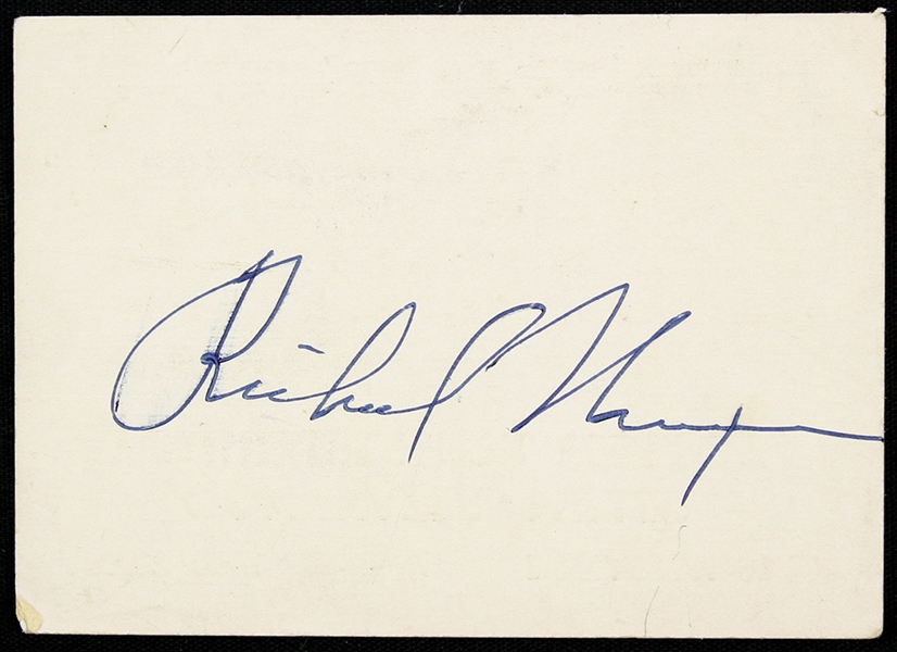 1970s Richard Nixon 37th President of the United States Signed Cut (PSA)