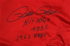 1963-1965 circa Pete Rose Cincinnati Reds Signed Game Worn Windbreaker Jacket (MEARS LOA/JSA) Gifted To Milwaukee Braves Clubhouse Kid