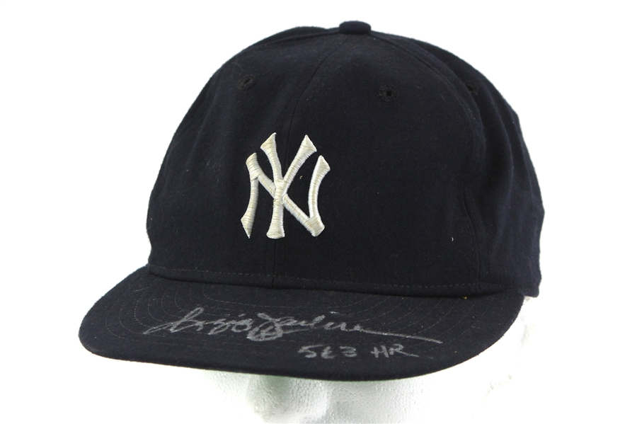 1978-81 Reggie Jackson New York Yankees Signed Game Worn Cap (MEARS LOA/JSA)
