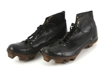 1920s Game Worn High Top Football Boots w/ Wooden Cleats (MEARS LOA)