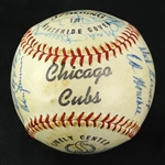 1960 Chicago Cubs Team Signed Baseball w/ 26 Signatures Including Ernie Banks, Ron Santo, Lou Boudreau & More (JSA)