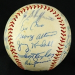1960 Chicago Cubs Team Signed Baseball w/ 26 Signatures Including Ernie Banks, Ron Santo, Lou Boudreau & More (JSA)