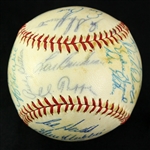 1960 Chicago Cubs Team Signed Baseball w/ 26 Signatures Including Ernie Banks, Ron Santo, Lou Boudreau & More (JSA)