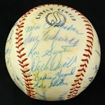 1960 Chicago Cubs Team Signed Baseball w/ 26 Signatures Including Ernie Banks, Ron Santo, Lou Boudreau & More (JSA)
