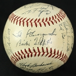 1954 Cincinnati Reds Team Signed ONL Giles Baseball w/ 28 Signatures Including Ted Kluszewski, Birdie Tebbetts, Gus Bell, Roy McMillan & More (JSA) 