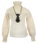 1891 Game Worn Football Nose Guard w/ Bradford Mfg. Co. Turtleneck Sweater - Lot of 2 (MEARS LOA)