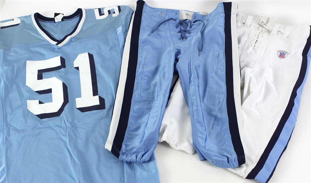 2000s Tennessee Titans/Columbia Univeristy Lions Game Worn Apparel - Lot of 3 (MEARS LOA)