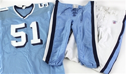 2000s Tennessee Titans/Columbia Univeristy Lions Game Worn Apparel - Lot of 3 (MEARS LOA)