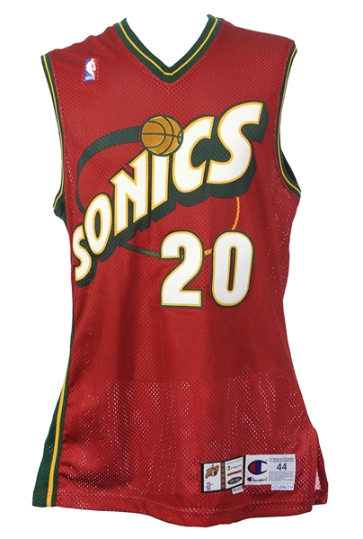 1999-2000 Gary Payton Seattle Supersonics Signed Alternate Jersey (MEARS LOA/JSA)