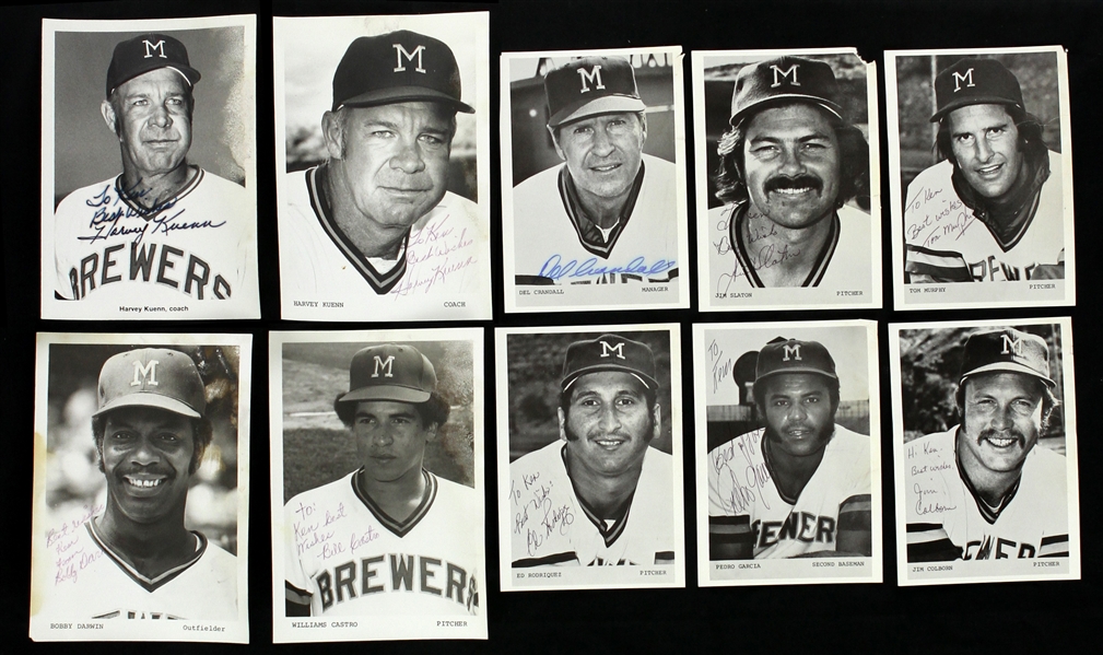 1970s Milwaukee Brewers Signed Team Photos - Lot of 41 w/ Harvey Kuenn, Gorman Thomas, Sixto Lezcano, George Scott & More (JSA)