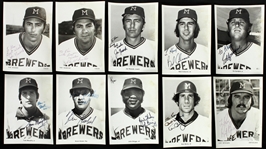 1970's Milwaukee Brewers Signed Team Photos - Lot of 41 w/ Harvey Kuenn, Gorman Thomas, Sixto Lezcano, George Scott & More (JSA)