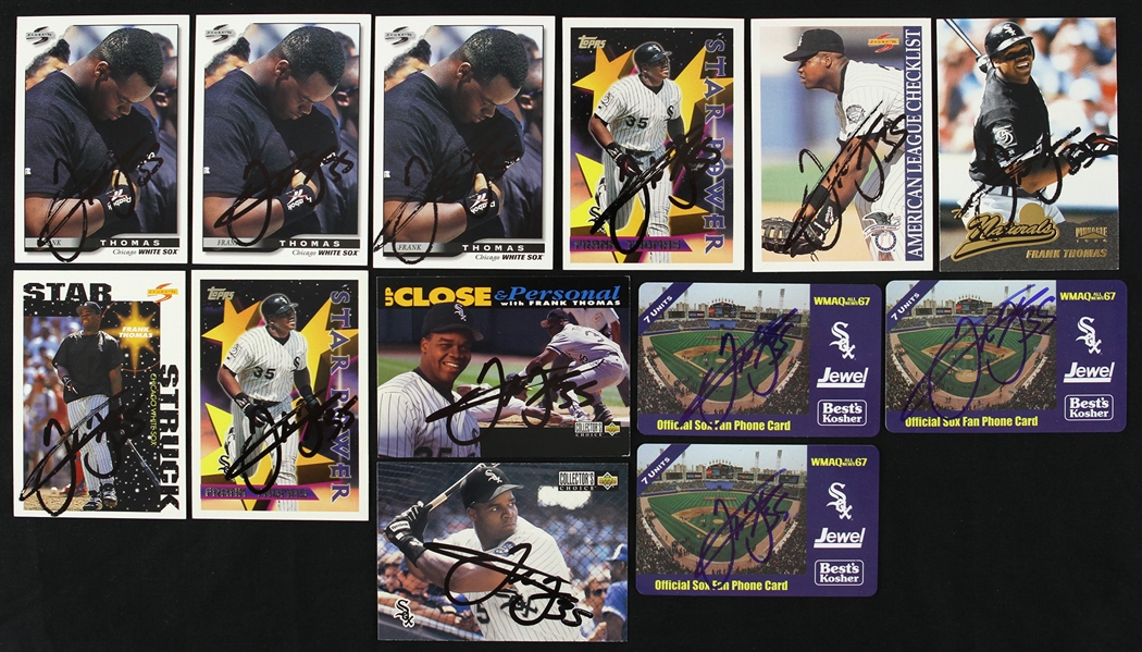 1990s Frank Thomas Chicago White Sox Signed Trading & Phone Cards - Lot of 13 (JSA)